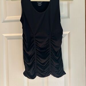 Belldini Elegant Black Gathered Tank Top